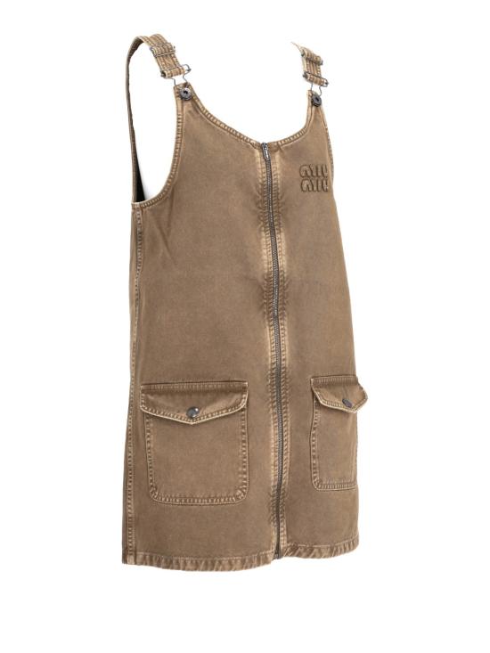 25SS 미우미우 숏 원피스 MF5633SOOO1350 F0244 TUNDRA - MIU MIU