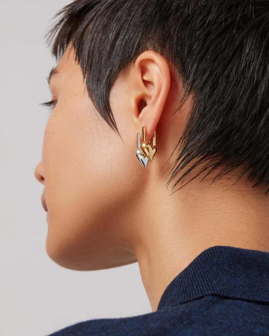  제니 버드 이어링 패드락 하트 허기스 골드 - JENNY BIRD