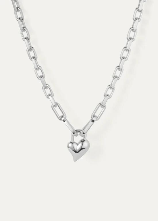  제니 버드 목걸이/팬던트 실버 패드락 하트 펜던트 목걸이