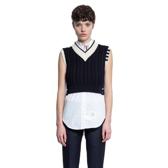  톰브라운 블라우스 FKV205AY1024415 Blue