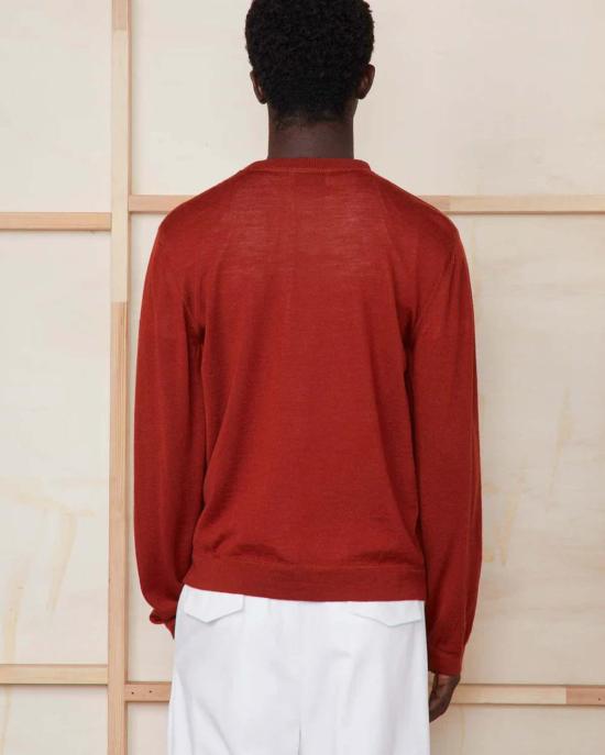  오피신 제네랄 스웨터 Officine Generale Nemo 이탈리안 메리노 울  메이플 레드 - OFFICINE GENERALE