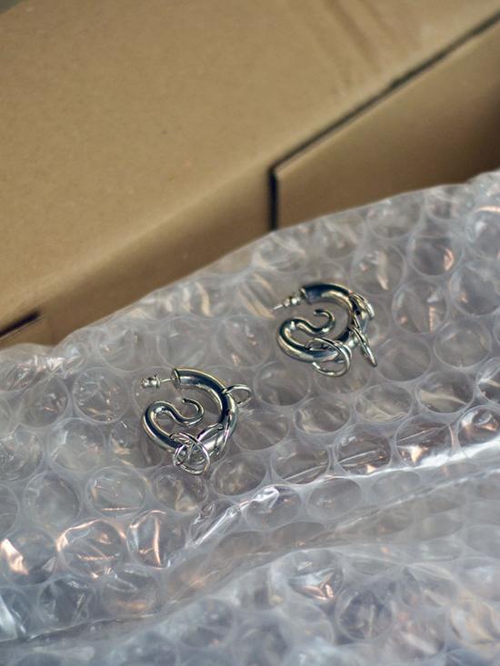  판코네시 이어링 후프 피어싱 세르펜트  실버 - PANCONESI