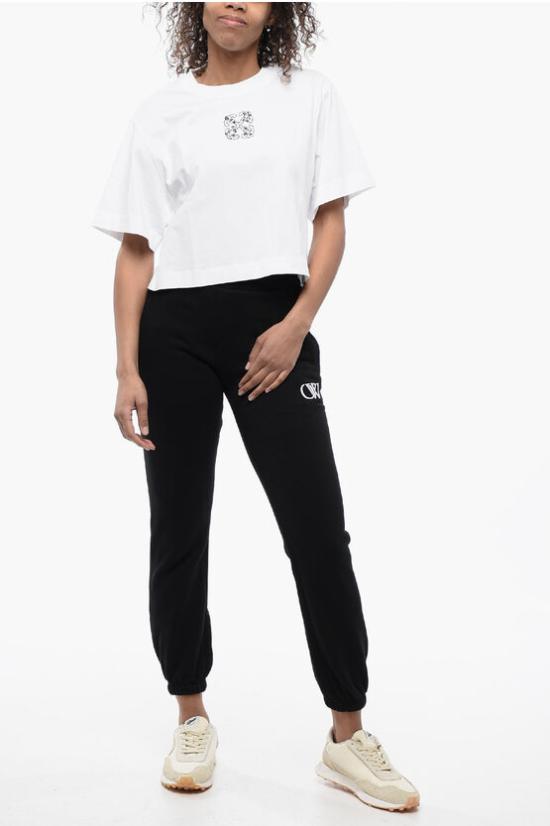  오프화이트 스트레이트 팬츠 OWCH006S24FLE0011001 Black - OFF WHITE