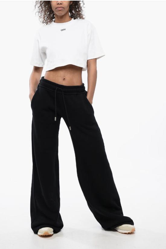  오프화이트 스트레이트 팬츠 OWCH022S24FLE0021010 Black - OFF WHITE