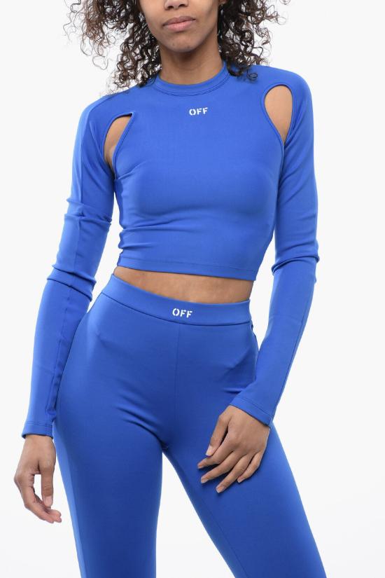  오프화이트 긴팔 티셔츠 OWAD211S24JER0014601 Blue