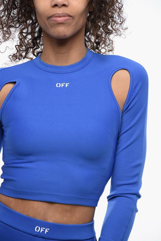  오프화이트 긴팔 티셔츠 OWAD211S24JER0014601 Blue - OFF WHITE