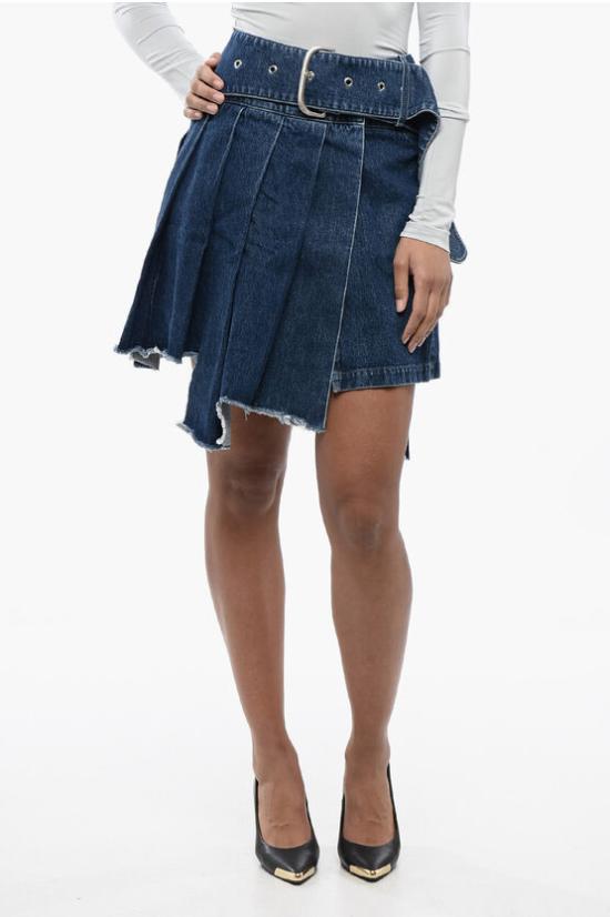  오프화이트 데님 스커트 OWYF030S24DEN0014646 Blue