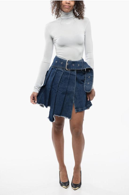  오프화이트 데님 스커트 OWYF030S24DEN0014646 Blue - OFF WHITE