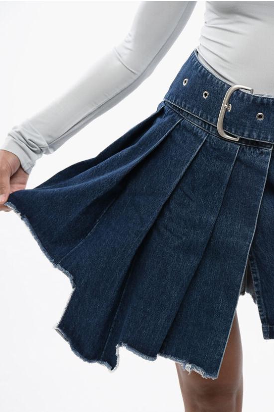  오프화이트 데님 스커트 OWYF030S24DEN0014646 Blue - OFF WHITE