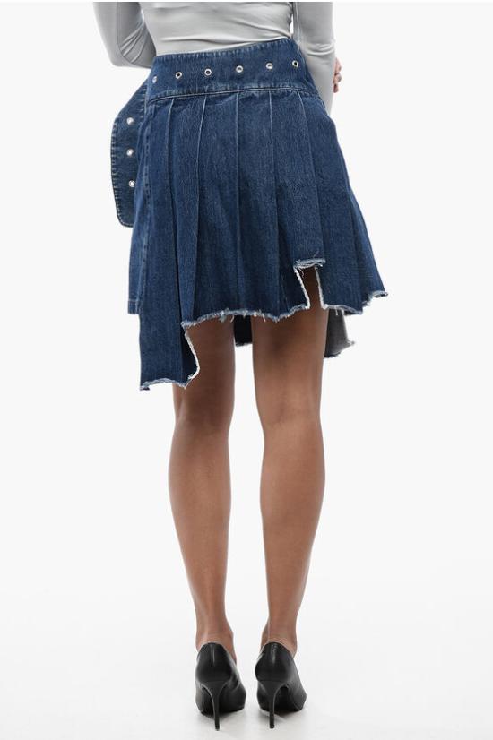  오프화이트 데님 스커트 OWYF030S24DEN0014646 Blue - OFF WHITE