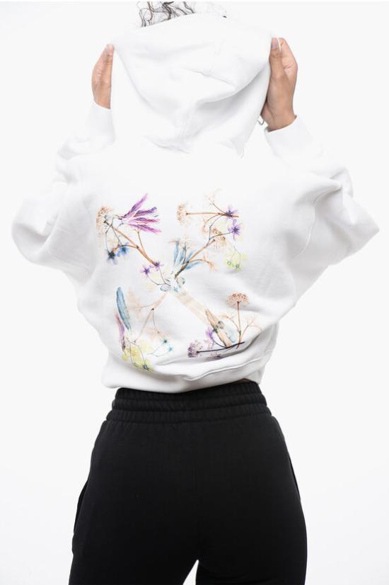  오프화이트 후드 티셔츠 OWBB056S24FLE0010184 White - OFF WHITE