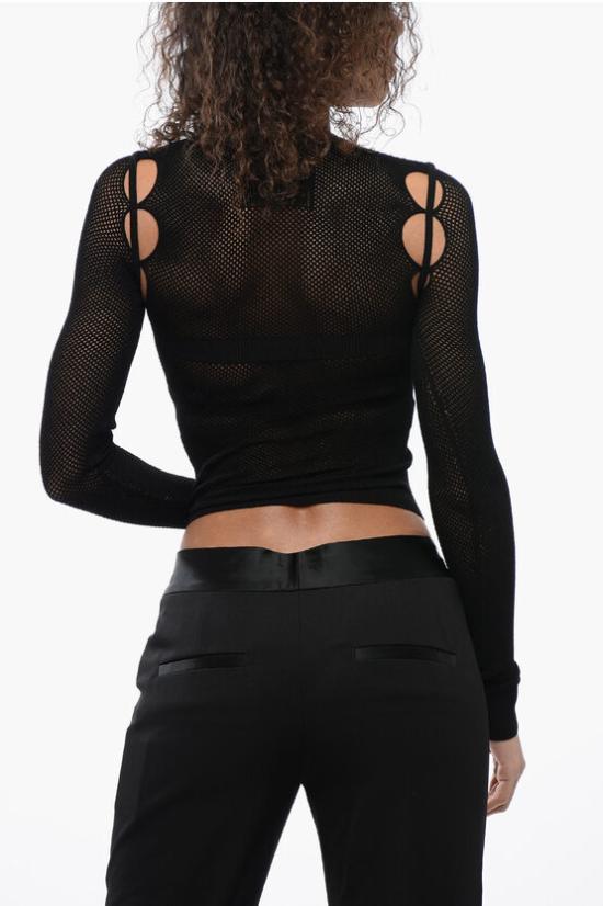  오프화이트 탑 OWHT020S24KNI0011010 Black - OFF WHITE