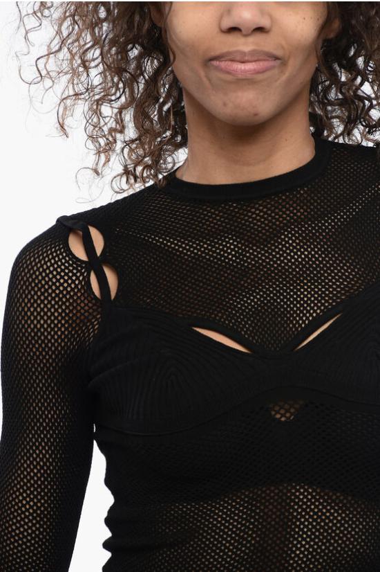  오프화이트 탑 OWHT020S24KNI0011010 Black - OFF WHITE