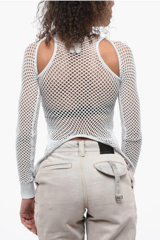  오프화이트 긴팔 티셔츠 OWHT023S24KNI0014001 Azzurro Bianco - OFF WHITE