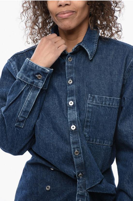  오프화이트 숏 원피스 OWYM021S24DEN0014646 Blue - OFF WHITE