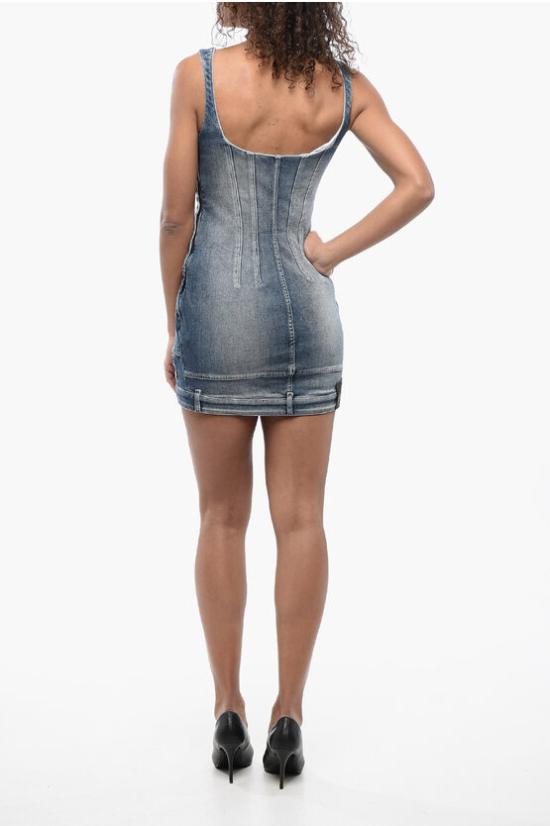  오프화이트 숏 원피스 OWYM030S24DEN0014000 Blue - OFF WHITE