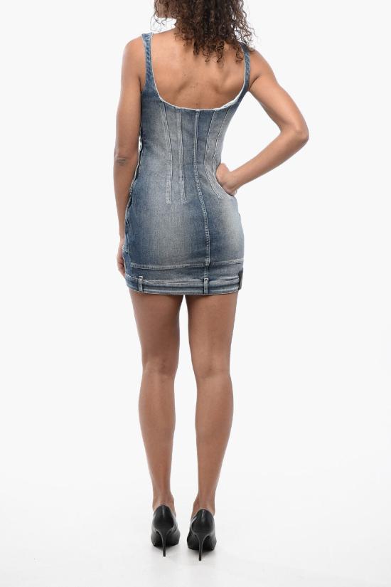  오프화이트 숏 원피스 OWYM030S24DEN0014000 Blue - OFF WHITE