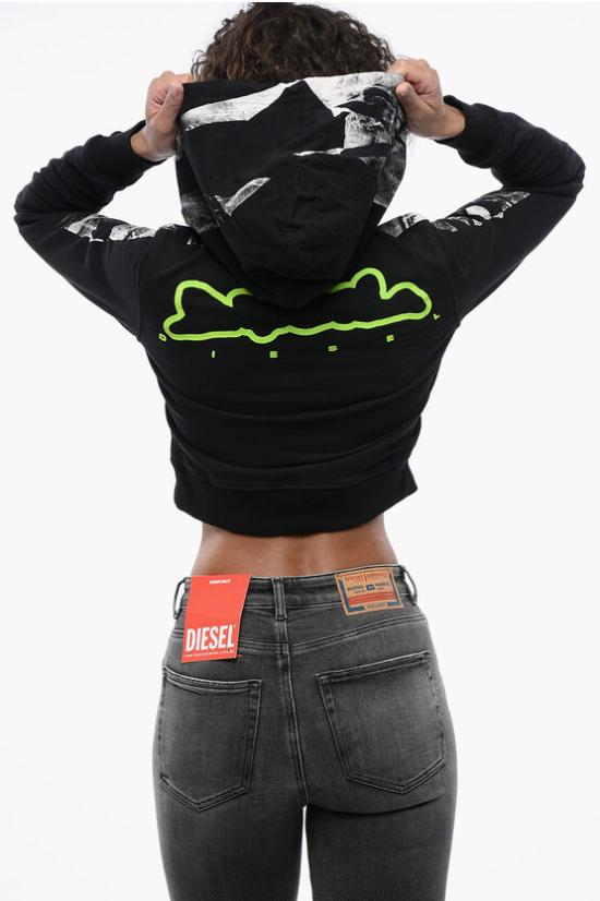  디젤 후드 티셔츠 A12547 0AMDV 141A Black - DIESEL