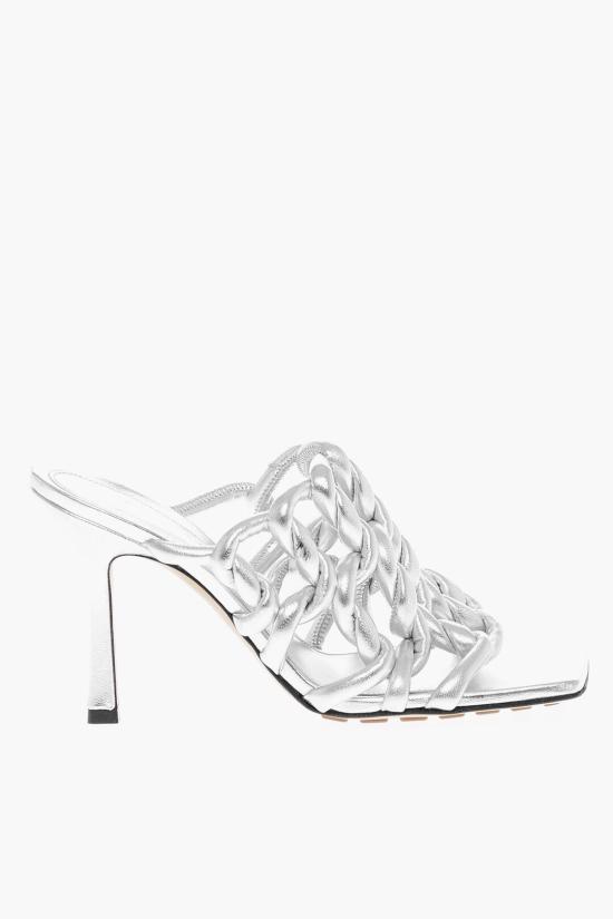  보테가베네타 라메 샌들 716242V29N0 1414 Silver - BOTTEGA VENETA