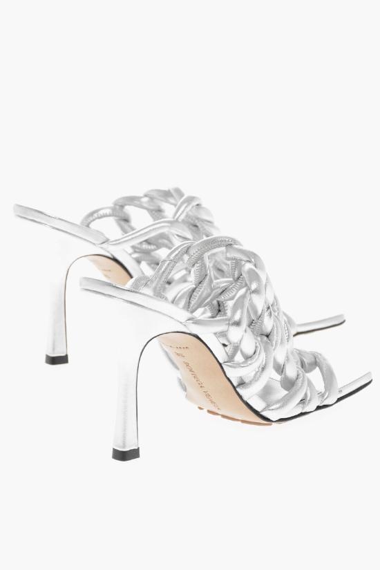  보테가베네타 라메 샌들 716242V29N0 1414 Silver - BOTTEGA VENETA