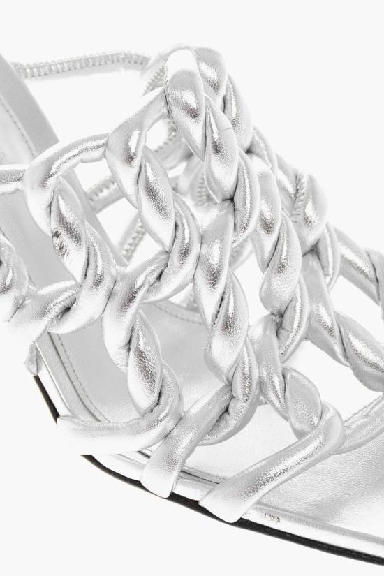  보테가베네타 라메 샌들 716242V29N0 1414 Silver - BOTTEGA VENETA