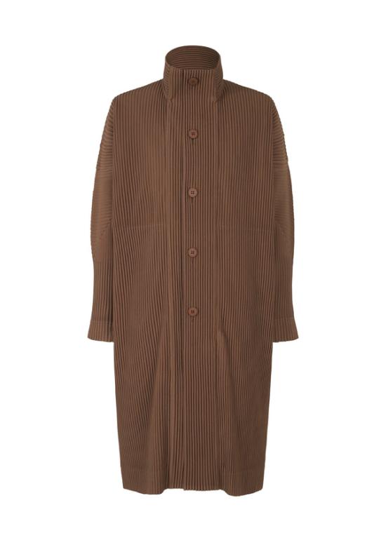  옴므 플리세 이세이 미야케 코트 HP48JA121 45 SEPIA BROWN DOM