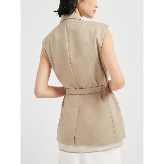 25SS 브루넬로 쿠치넬리 베스트 ML1457345 C2910 NEUTRALS - BRUNELLO CUCINELLI