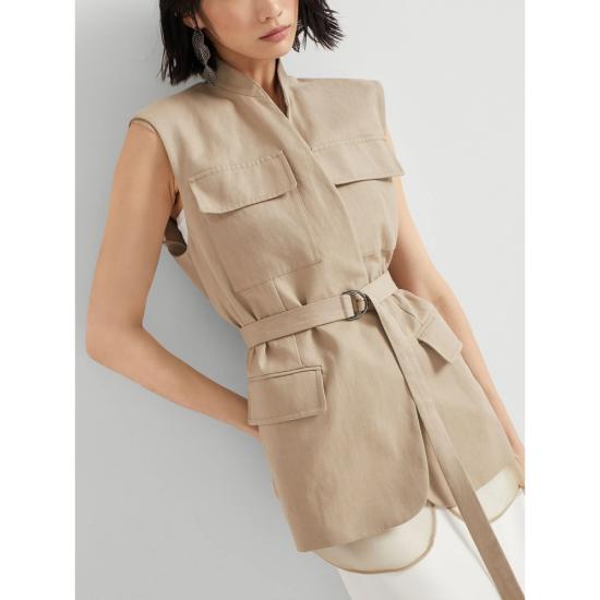 25SS 브루넬로 쿠치넬리 베스트 ML1457345 C2910 NEUTRALS - BRUNELLO CUCINELLI