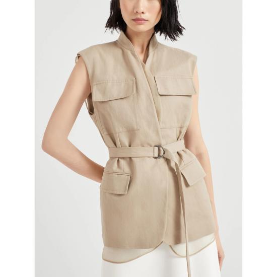 25SS 브루넬로 쿠치넬리 베스트 ML1457345 C2910 NEUTRALS - BRUNELLO CUCINELLI