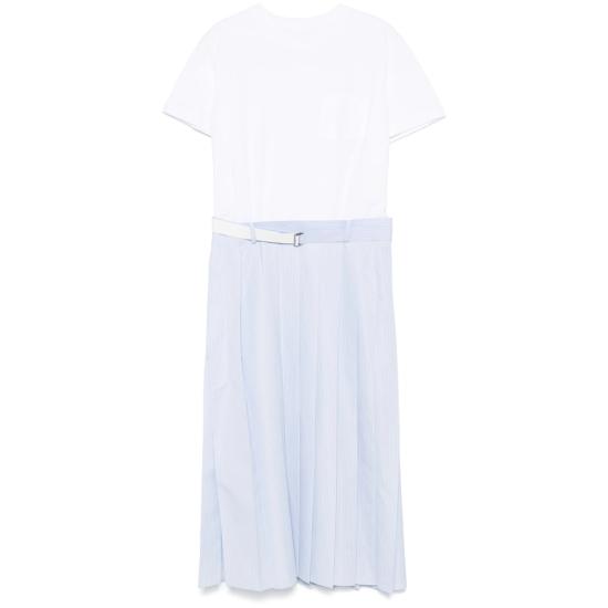 25SS 사카이 롱 원피스 25 07766 134 WHITE BLUE
