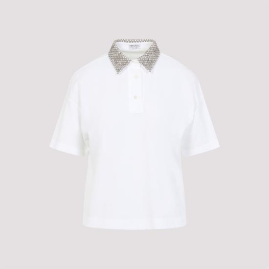 25SS 브루넬로 쿠치넬리 폴로 티셔츠 M0T63HH505 C6159 BIANCO