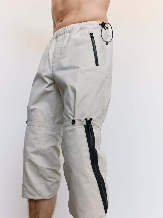  쥐알텐케이 숏팬츠 Gr10 K 더스티 화이트 왁스 코튼 필드 지퍼 - GR10K