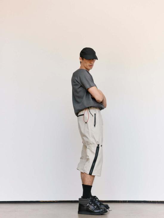  쥐알텐케이 숏팬츠 Gr10 K 더스티 화이트 왁스 코튼 필드 지퍼 - GR10K