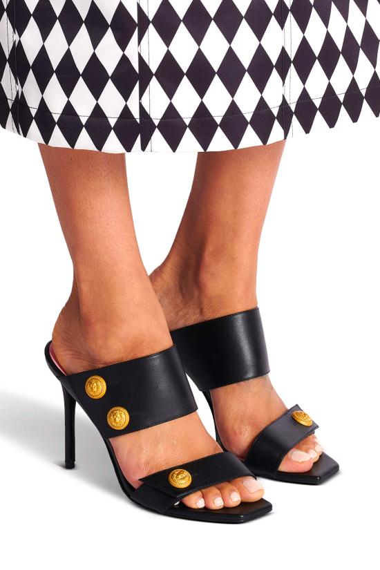 25SS 발망 뮬/슬리퍼 DN1UR007LVIT 0PA Black - BALMAIN