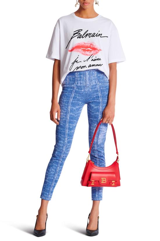 25SS 발망 반팔 티셔츠 EF1EG110GE45 GQV Blanc noir rouge - BALMAIN