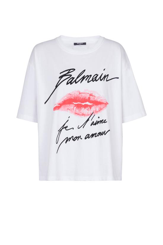 25SS 발망 반팔 티셔츠 EF1EG110GE45 GQV Blanc noir rouge