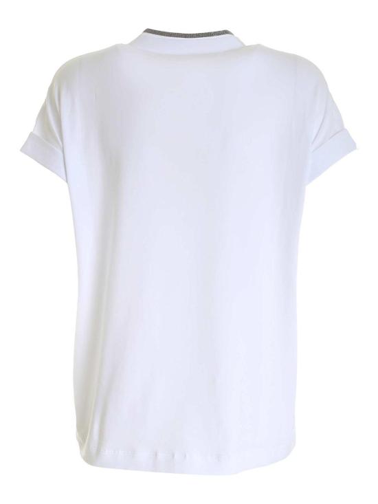 26SS 브루넬로 쿠치넬리 모닐리 브이넥 코튼 M0T18BD222C159 White - BRUNELLO CUCINELLI