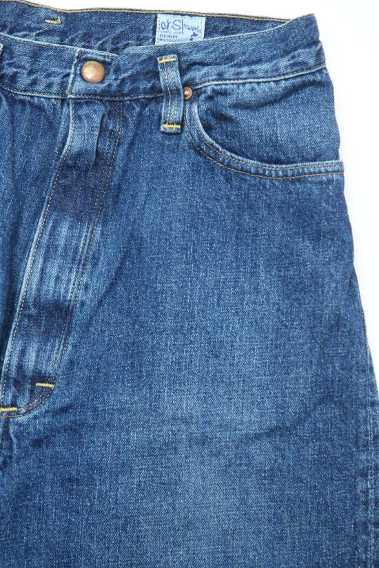  오어슬로우 데님 팬츠 Orslow Standard 하이웨이스트 셀비지 데님 데님 중고 95 - ORSLOW