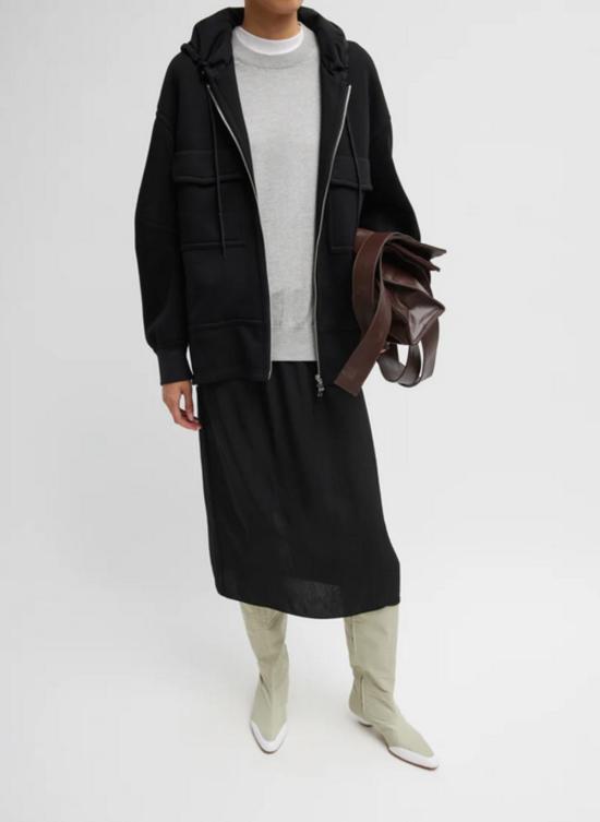  티비 롱 스커트 쉬어 거즈 맥시 펜슬 스커트 블랙 - TIBI