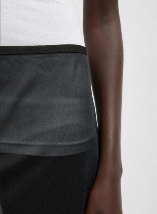  티비 롱 스커트 쉬어 거즈 맥시 펜슬 스커트 블랙 - TIBI