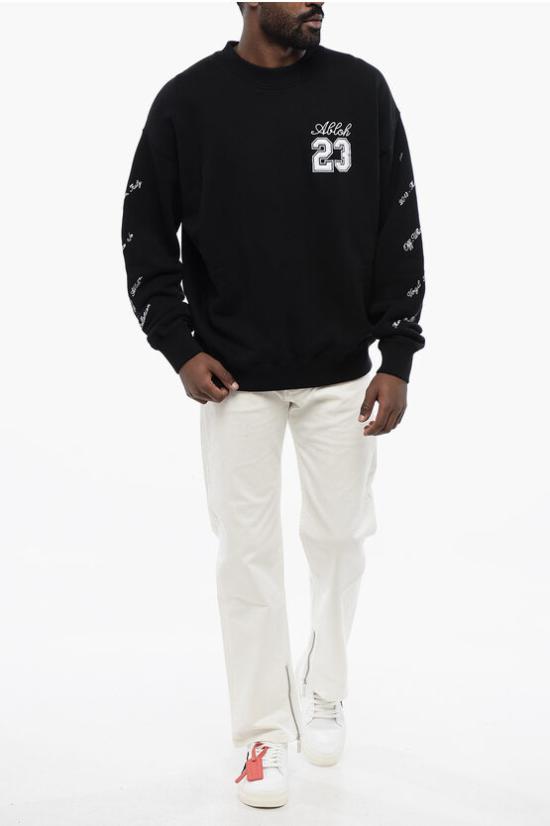  오프화이트 23 로고 스케이트 스웨트셔츠 OMBA054S24FLE0091001 Black - OFF WHITE