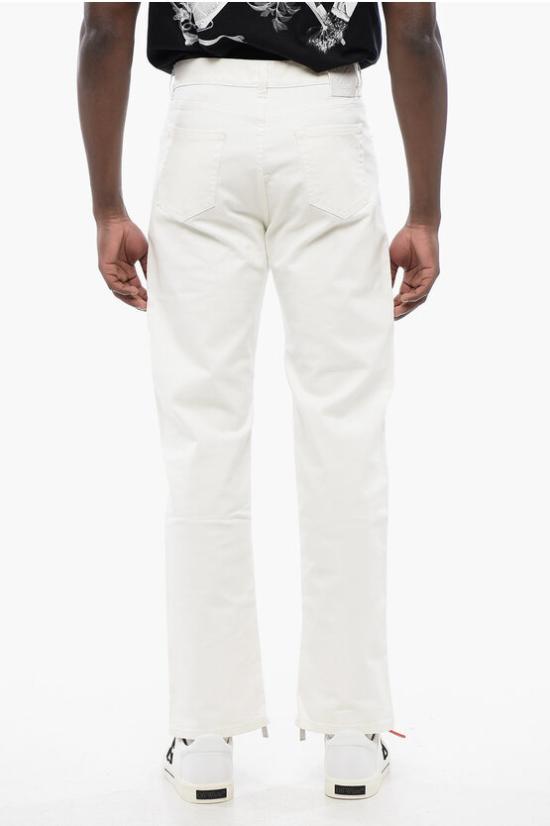  오프화이트 스트레이트 팬츠 OMYA177S24DEN0010202 White - OFF WHITE