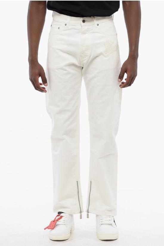  오프화이트 스트레이트 팬츠 OMYA177S24DEN0010202 White
