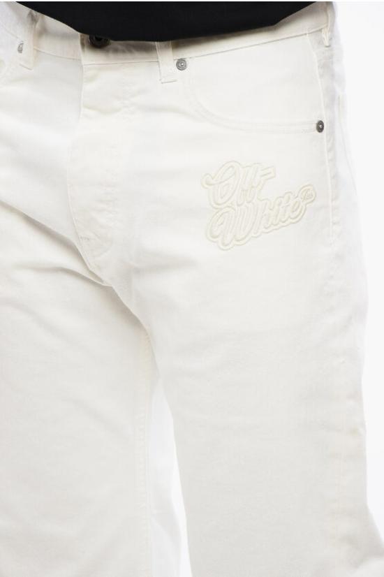  오프화이트 스트레이트 팬츠 OMYA177S24DEN0010202 White - OFF WHITE
