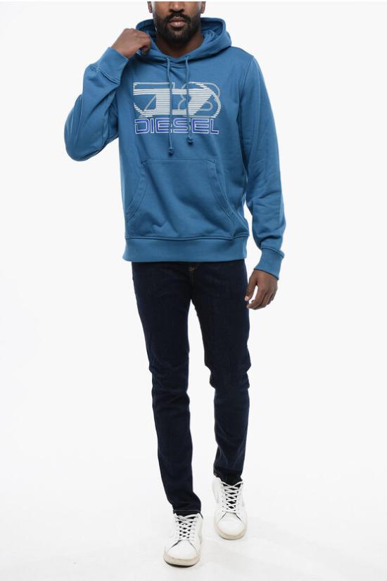  디젤 후드 티셔츠 A12516 0HAYT 8NT Blue - DIESEL
