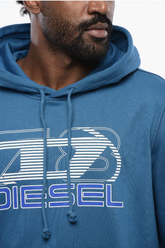  디젤 후드 티셔츠 A12516 0HAYT 8NT Blue - DIESEL