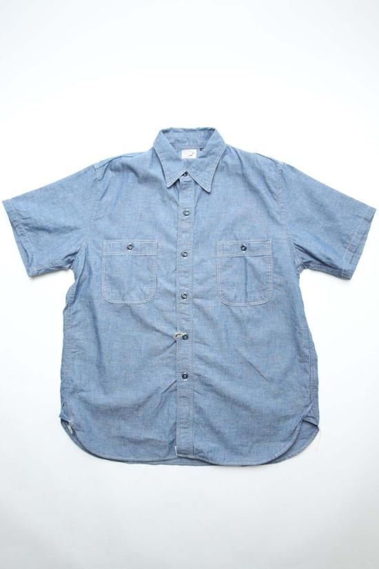  오어슬로우 반팔 셔츠 Orslow 반팔 샴브레이 워크  샴브레이