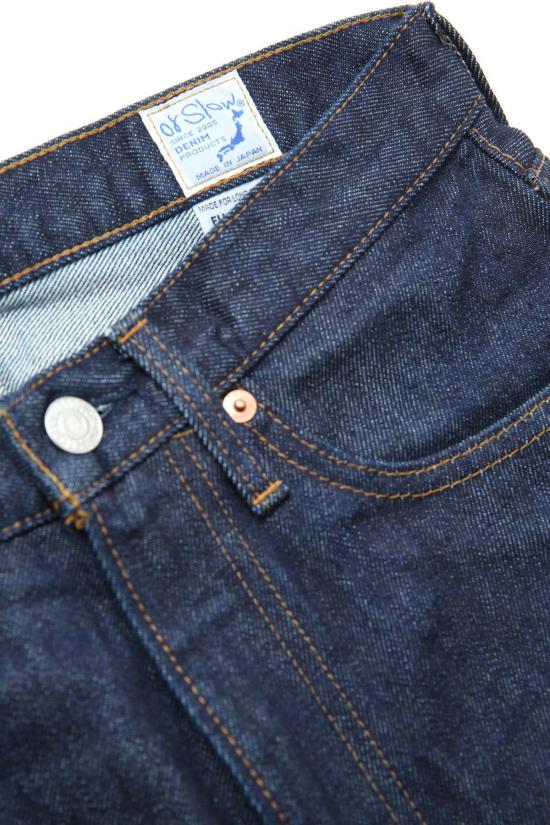  오어슬로우 데님 팬츠 Orslow 짧은 길이 105 90's 데님 원워시 진 - ORSLOW