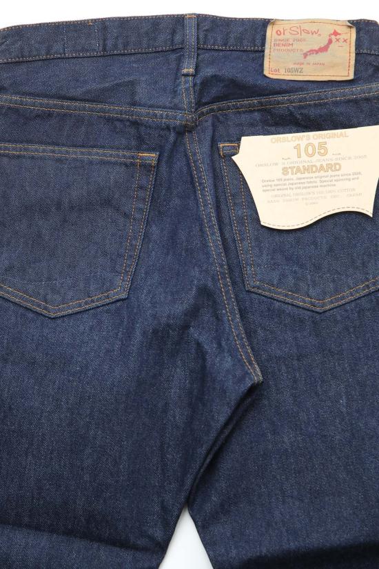  오어슬로우 데님 팬츠 Orslow 짧은 길이 105 90's 데님 원워시 진 - ORSLOW
