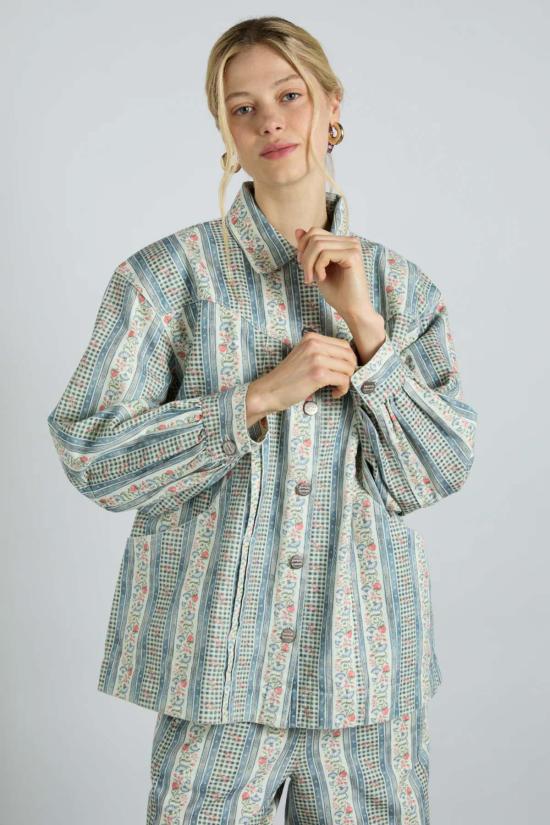  DAMSON MADDER 데님 자켓 Damson Madder Baxter 재킷 월페이퍼 플로럴 - OTHER BRANDS